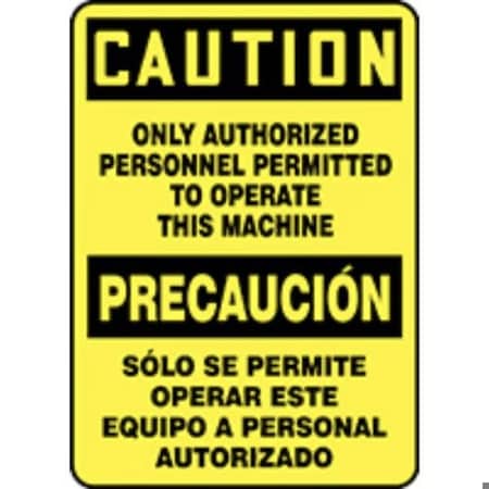 Accuform BILINGUAL OSHA CAUTION SAFETY SIGN SBMEQM715XP SBMEQM715XP